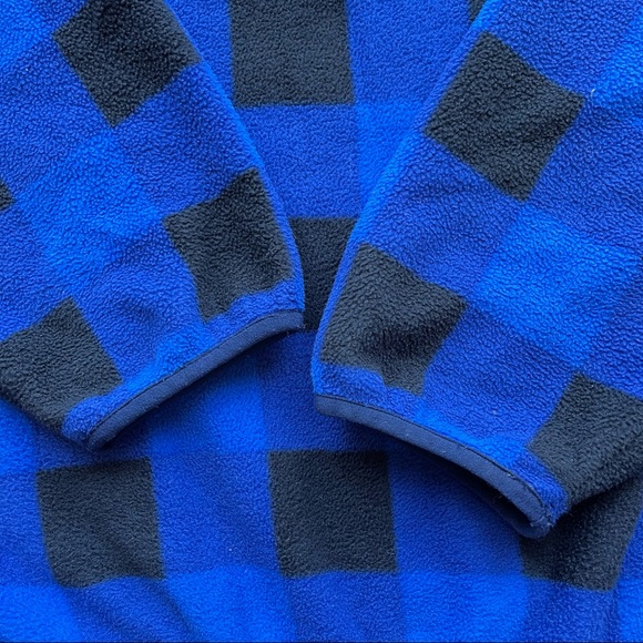 Patagonia Fleece Synchilla Snap-T Pullover Jacket Blue Plaid Checkered XL - Picture 8 of 9